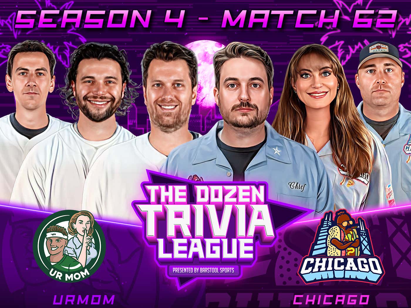 Chicago vs. urMom Match 62, Season 4 The Dozen Trivia League Barstool Sports