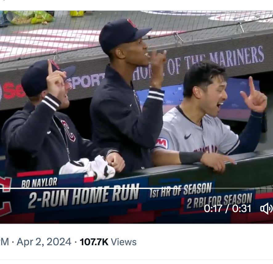 The Guardians Celebrated Bo Naylor's Home Run With A Sketch "What's Up Brother?" Celebration