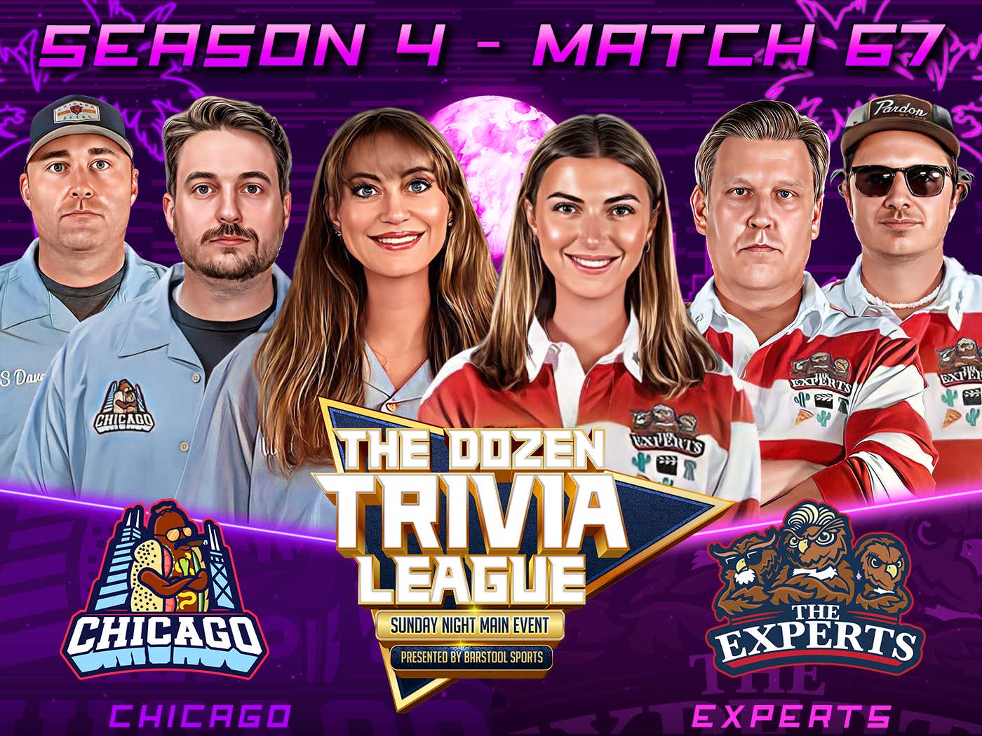 Fran, PFT, Brandon & Experts vs. Chicago Match 67, Season 4 The Dozen Trivia League