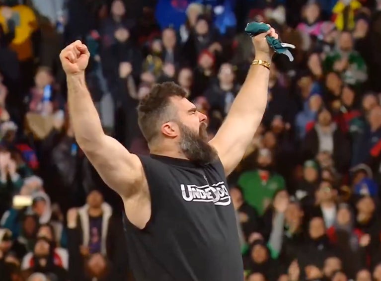 Jason Kelce Still Looks Like He Has Gas In The Tank After Opening A Can Of Whoop Ass At Wrestlemania