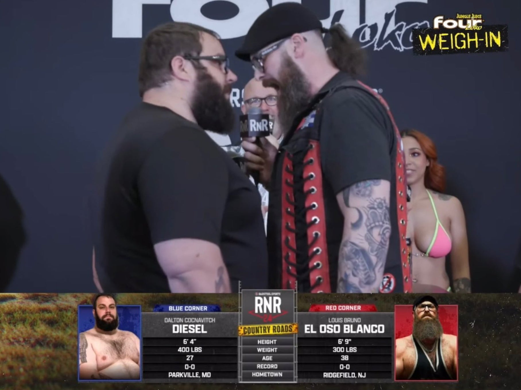 6'9" 300lb Wrestler VS. 6'4'' 400lb Repair Man Fighting In A Main Event Tonight... WHO YA GOT?