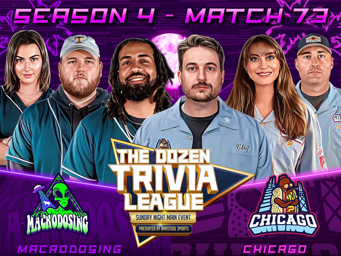 Chicago vs. Macrodosing Match 73, Season 4 The Dozen Trivia League Barstool Sports