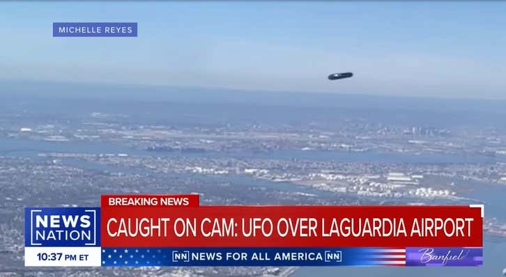 An Airline Passenger Captures Incredibly Clear Video of a UFO Over LaGuardia