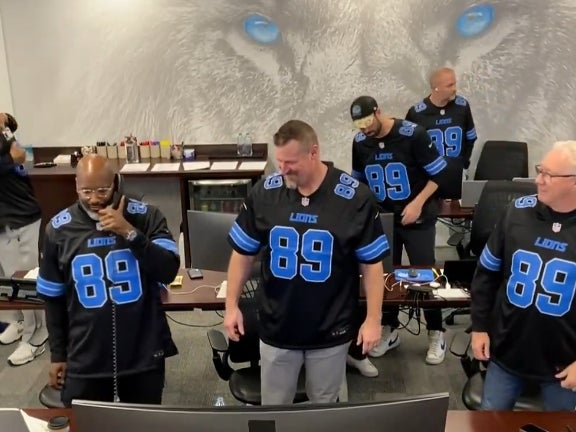 Set The Tone: The Entire Lions War Room Wearing Dan Campbell Jerseys Is How You Guarantee Drafting A Football Guy And Future Star