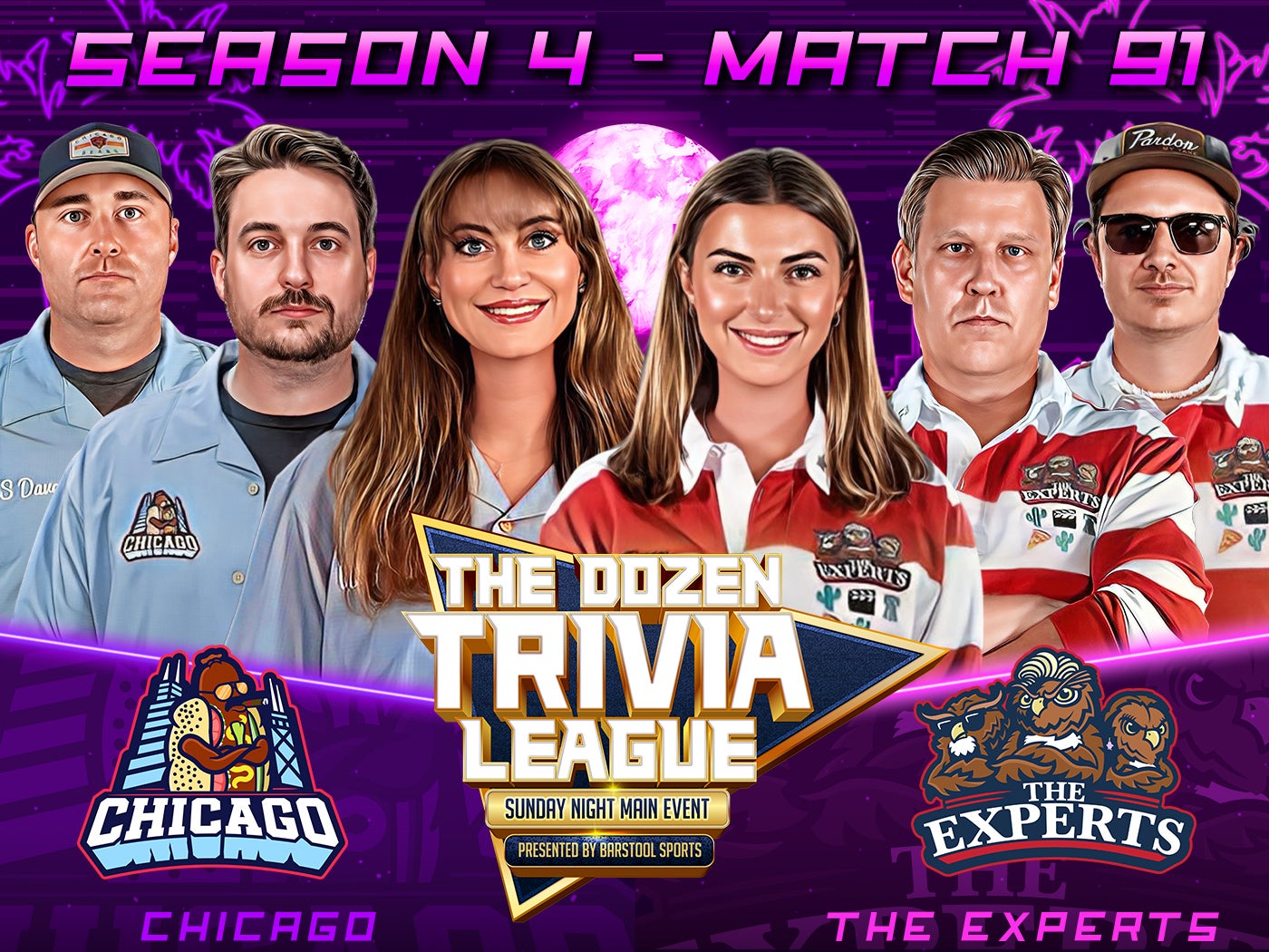 Fran, Brandon, PFT & The Experts vs. Chicago | Match 91, Season 4 - The Dozen Trivia League
