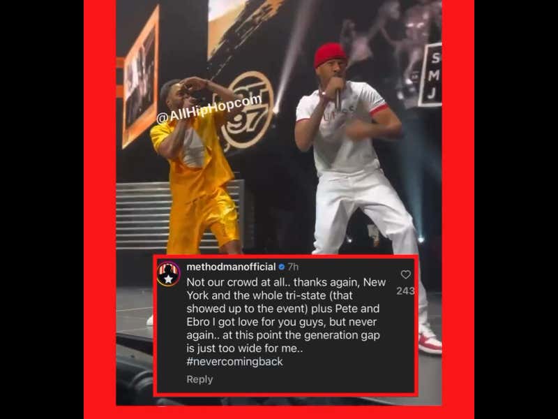 Method Man And Redman Have Vowed To Never Again Play At NYC's Famed "Hot97 Summer Jam" Concert Festival After Performing In Front Of The Lamest Crowd Of Younger Generation, Phone Recording Obsessed, Losers Ever
