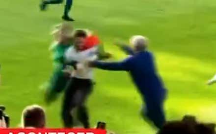 Always Be Ready: Portugal's Goalie Jose Sa Laid Out Some Jackass Who Tried Running Onto The Field During Their Practice