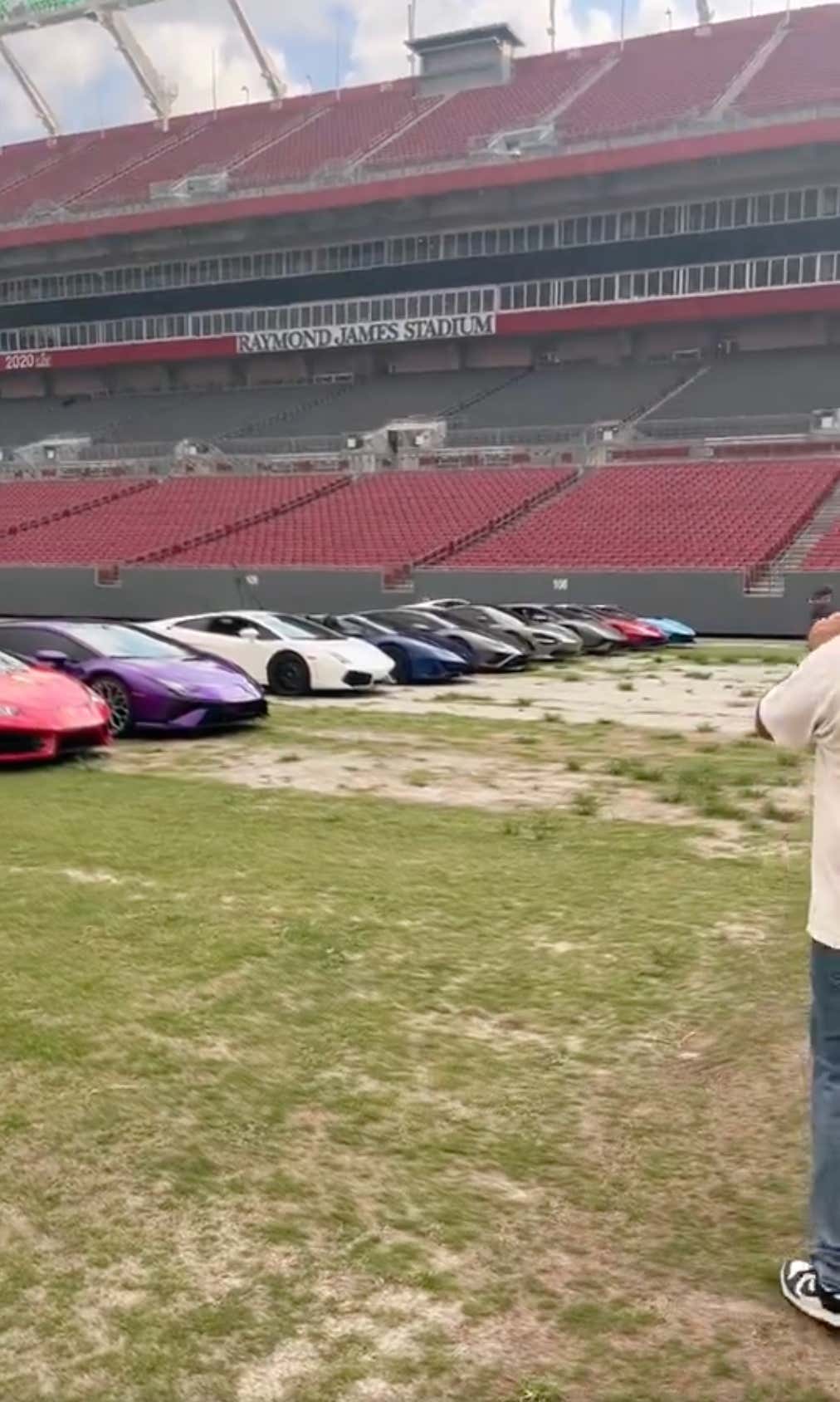 USF Tried To Woo Recruits This Weekend With a Fleet of Awesome Cars on Its Football Field That Looks Like a Prison Yard