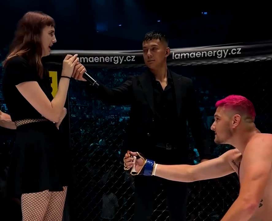 MMA Fighter Proposes To Girlfriend In The Ring Following A Loss, You'll Never Guess What Happens Next