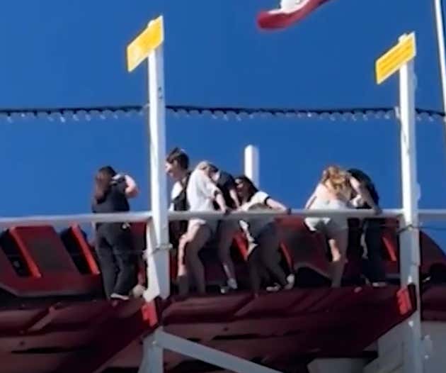 Nightmare Scenario Of Roller Coaster Riders Having To Walk Back Down The Track After A Medical Emergency