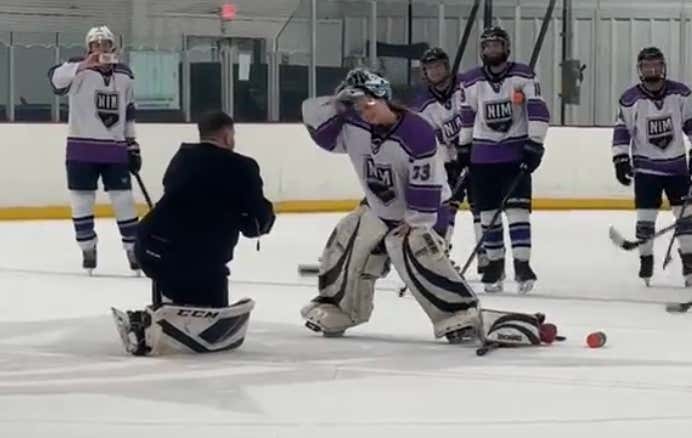 Love Is Love: A Couple Of Goalies Got Engaged In The Handshake Line Of A Men's League Hockey Game