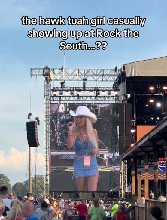 The Hawk Tuah Girl Had Maybe The Most Awkward Stage Appearance Ever At "Rock The South"