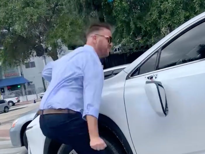 Rate This Miami Road Rage Karate Chop Of A Mirror