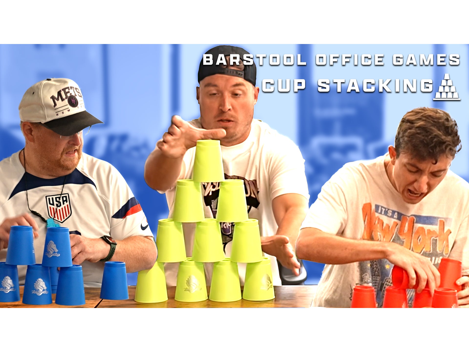 Employees Compete in Intense Cup Stacking Competition - Barstool Office Games Ep 4