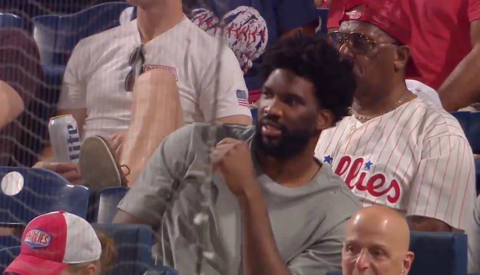 There's No Worse Luck Than Getting Stuck Sitting Behind Joel Embiid At A Baseball Game