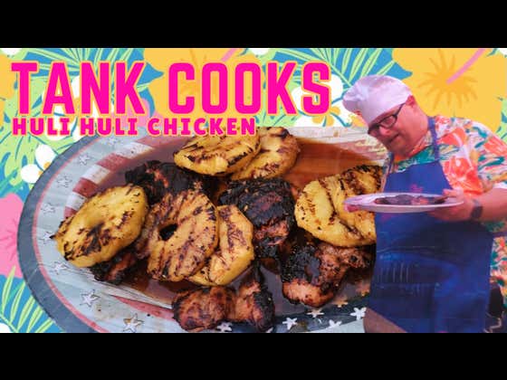 Tank Cooks Huli Huli Chicken