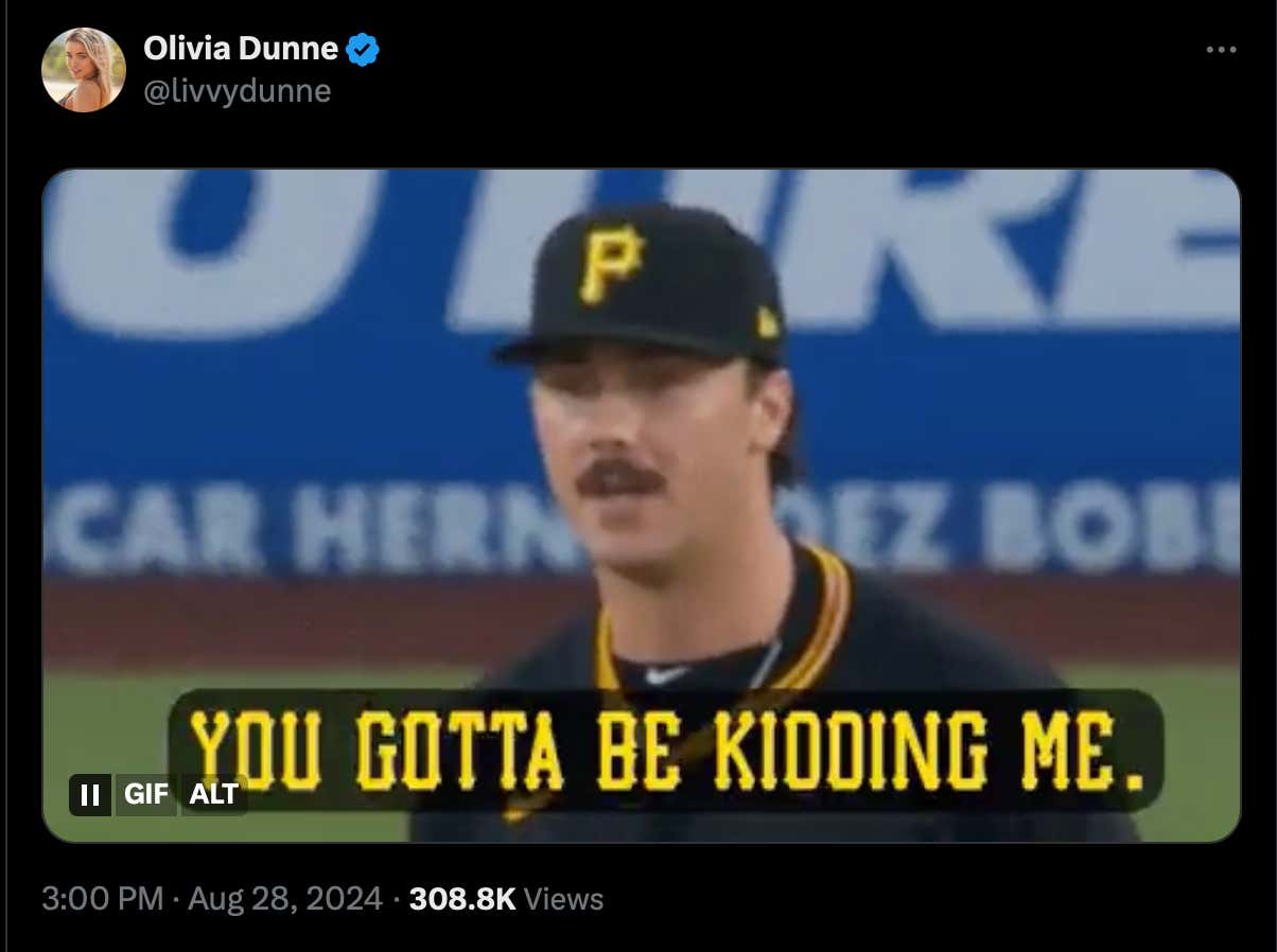 The Pittsburgh Pirates Have Broken Livvy Dunne and She Can No Longer Stay Silent