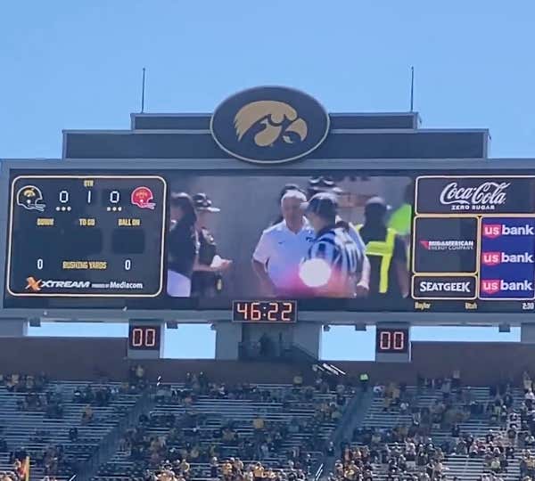 Say Hello To The Bad Guy: Kirk Ferentz Was Introduced To The Iowa Crowd With 'Many Men' Playing After Serving A 1-Game Suspension