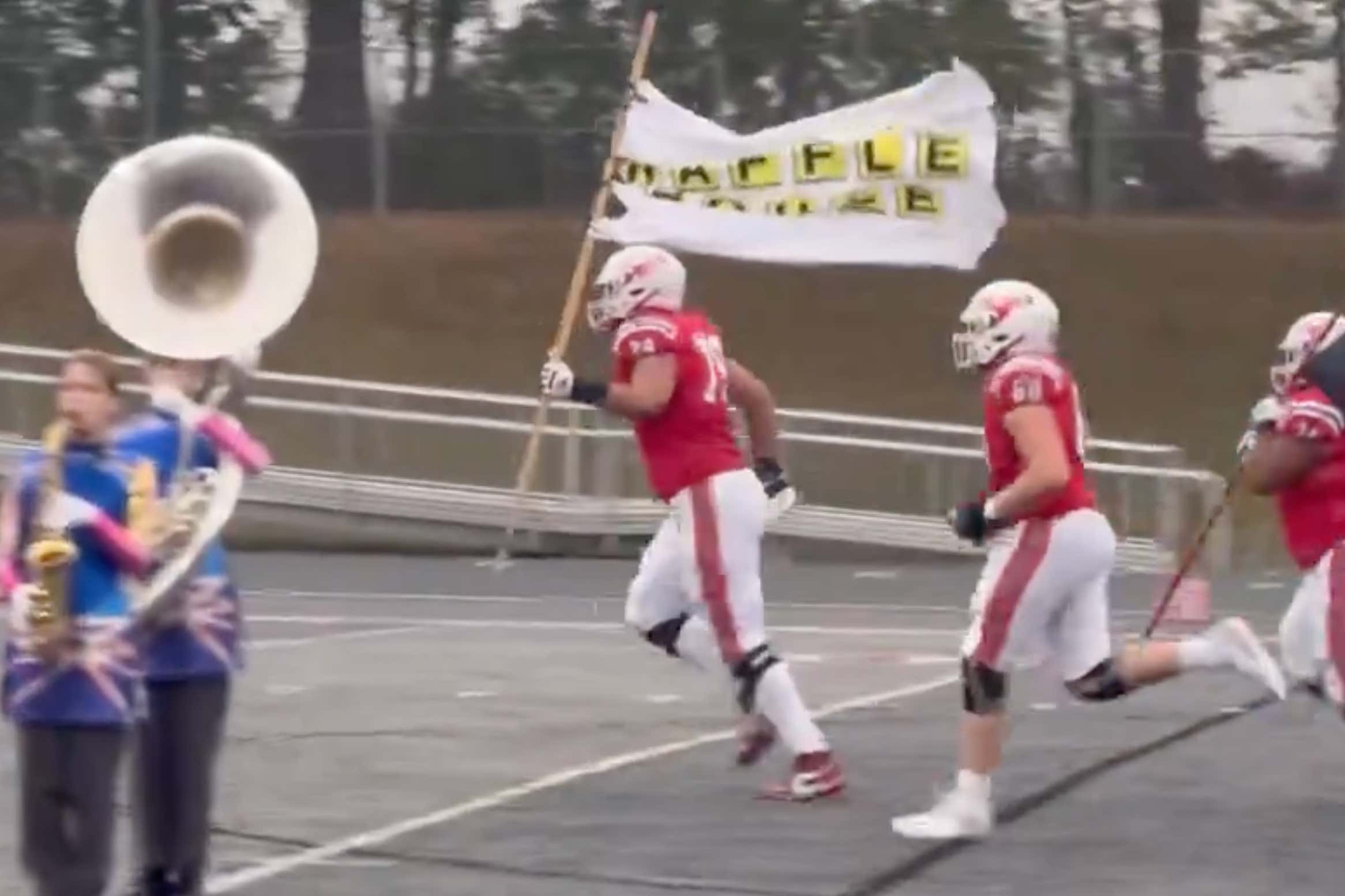 This 5-Star OL That Led His Team Onto the Field With a Waffle House Flag Needs To Receive Infinite NIL Money
