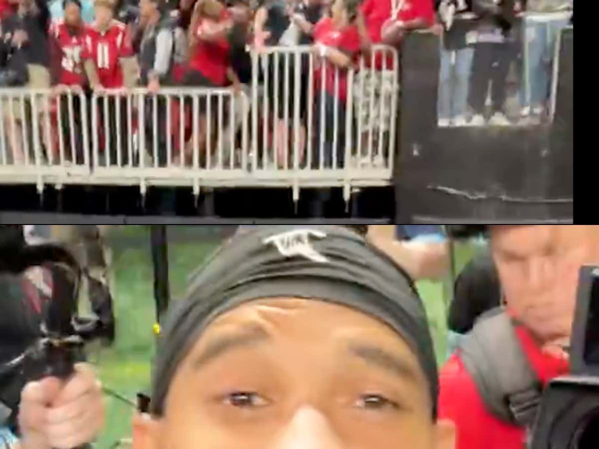Can't Handle A Win: A Falcons Fan Started Throwing Haymakers In The Background Of KhaDarel Hodge's Celebration Video On The NFL's Twitter Account