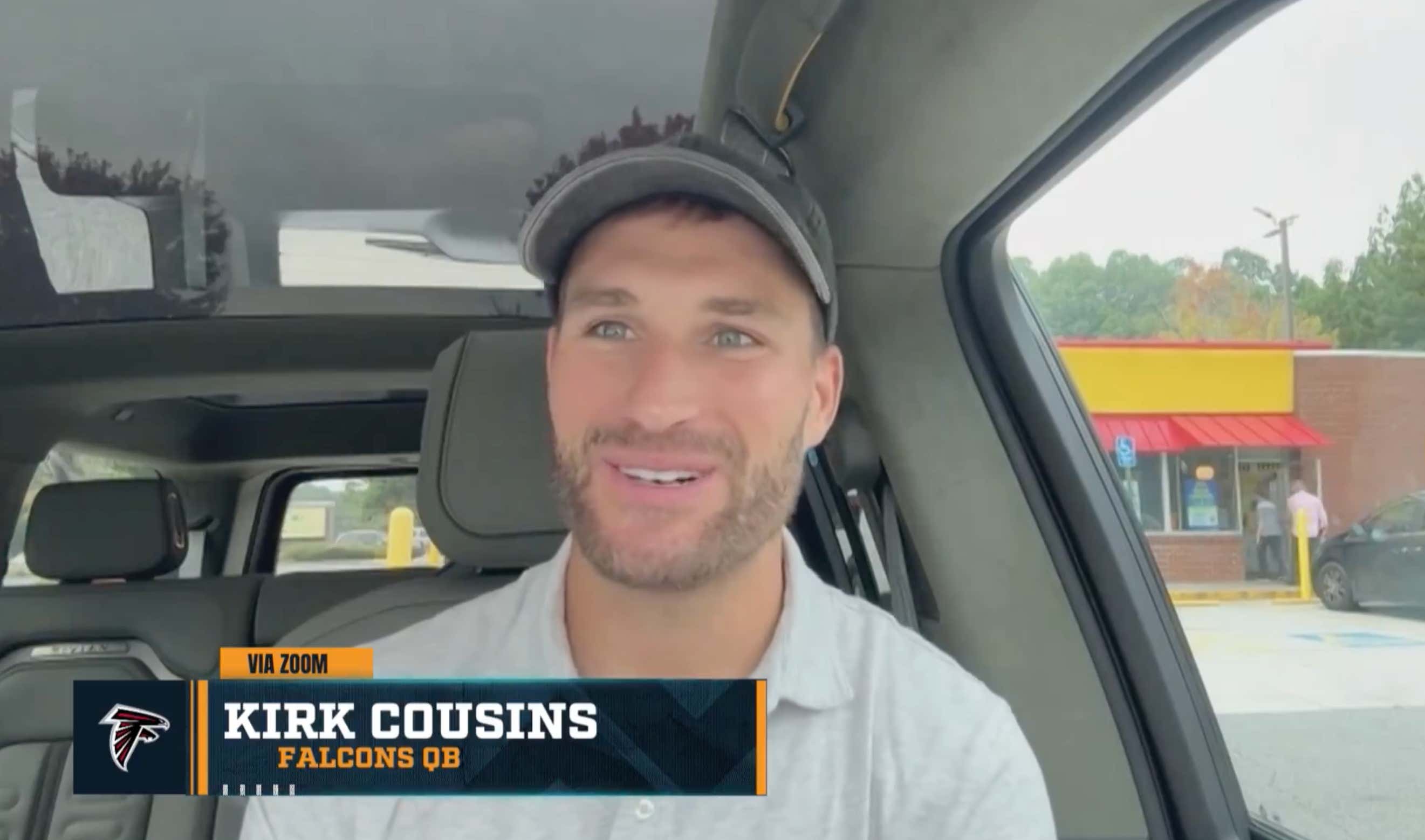 One of Us: Kirk Cousins Did an Interview From a Waffle House Parking Lot After Passing for 500 Yards in a Falcons Win