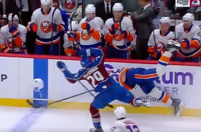 Attempting To Hit Nathan MacKinnon While He's Moving At Full Speed Seems Like A Great Idea If You're A Fan Of Dying