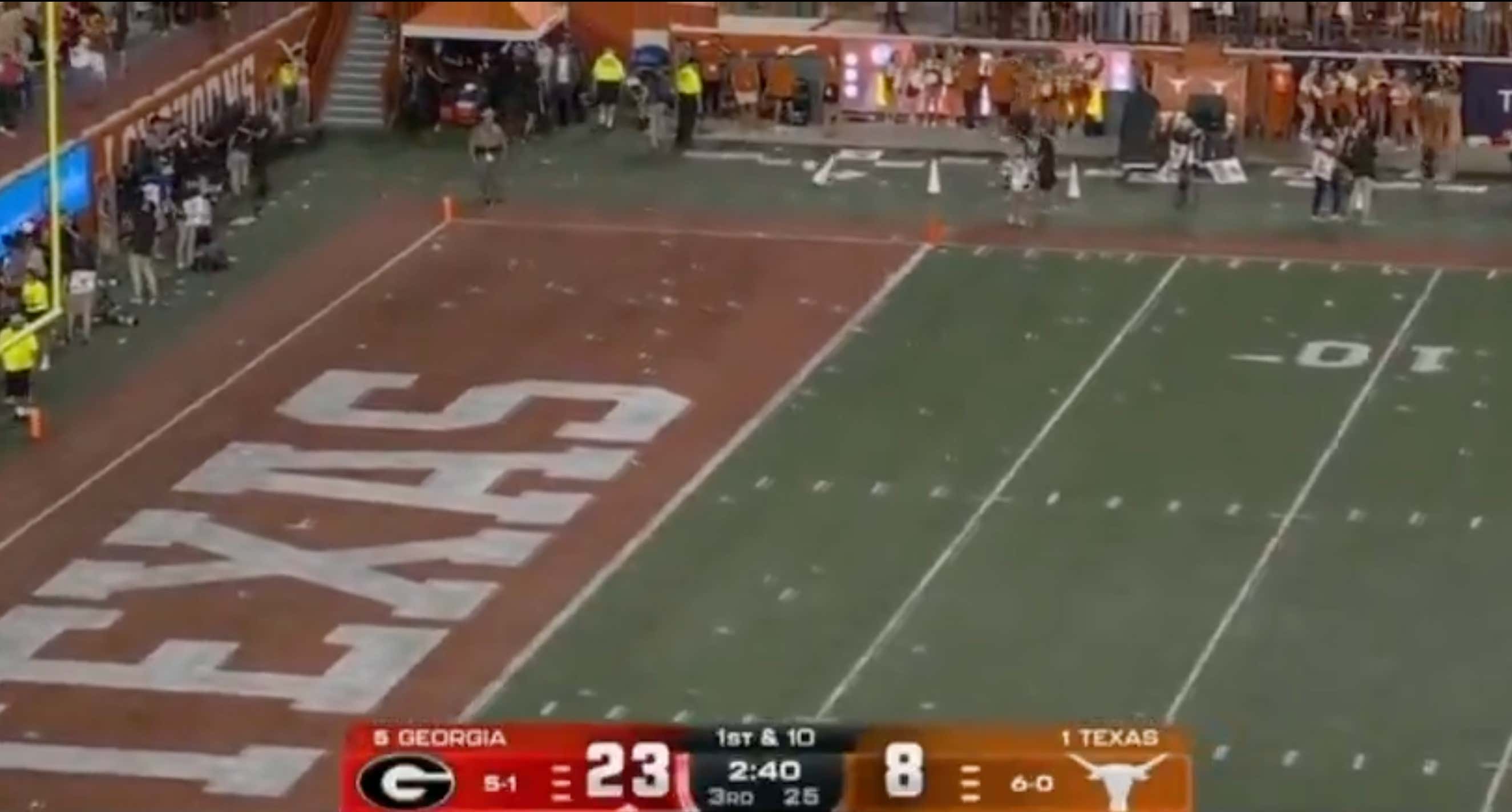 Texas Fans Threw Enough Trash on the Field To Actually Get the Refs To Overturn a Bad Call