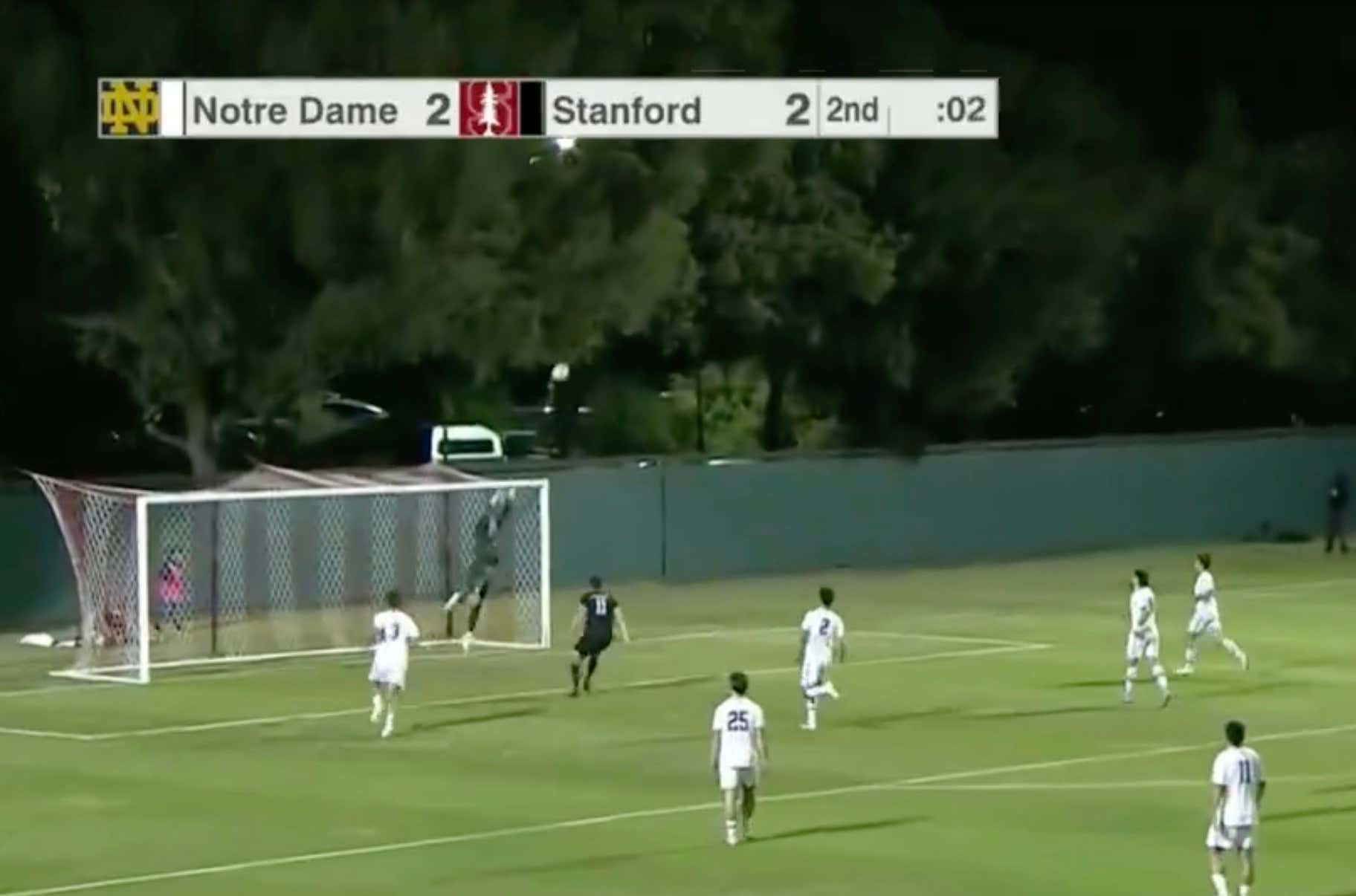 Call of The Year in College Soccer: Stanford Walks Off Notre Dame With The Rare Midfield Buzzer Beater, Sending The Announcer Into Orgasm