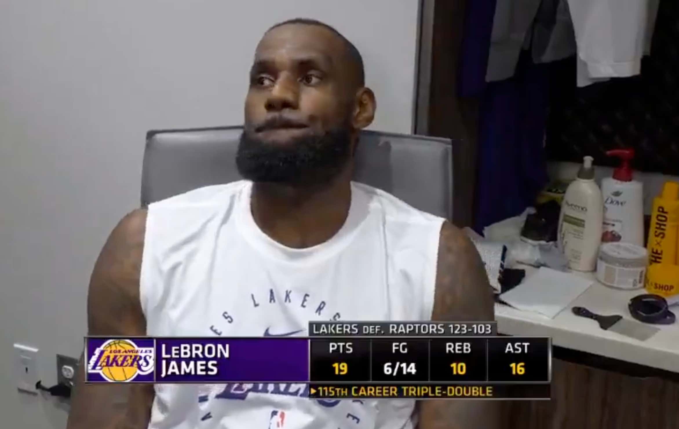 LeBron Showed Why He's The GOAT Last Night After A Fan Yelled At Him To Get One More Rebound For A Triple Double And He Obliged