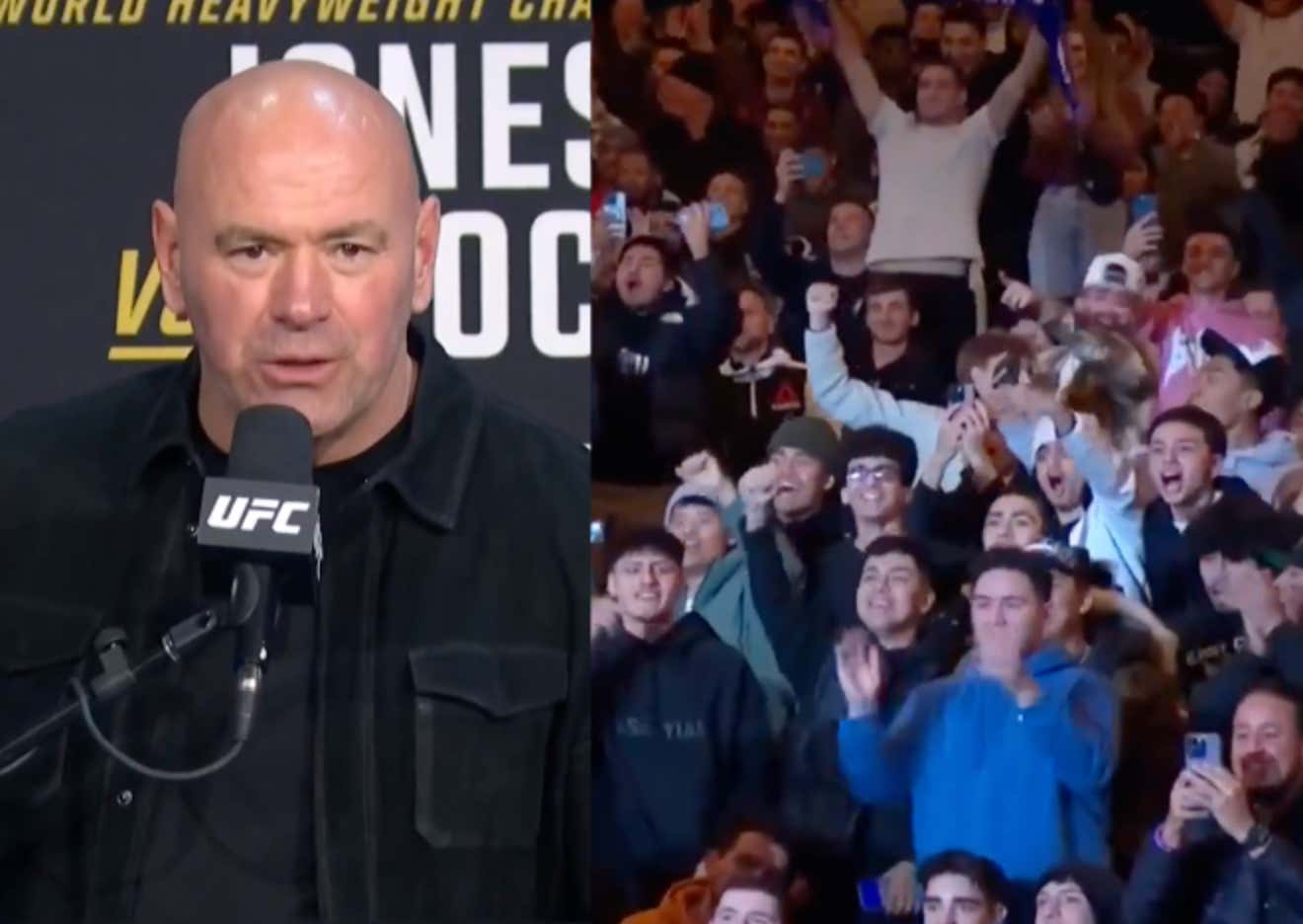 Listen To This Crowd ERUPT When Dana White Says Jon Jones/Stipe Miocic Should Fight Tom Aspinall Next