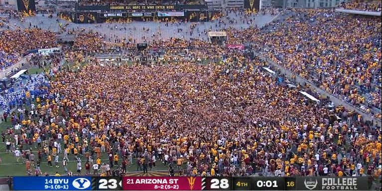 Arizona State Stormed the Field With One Second Still on the Clock and BYU Had To Attempt a Hail Mary With Students Lining the Sideline
