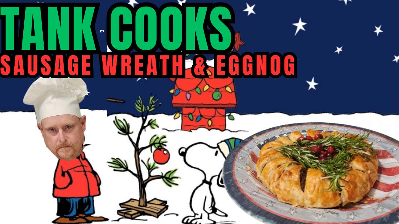 Tank Cooks Eggnog and Sausage Wreath