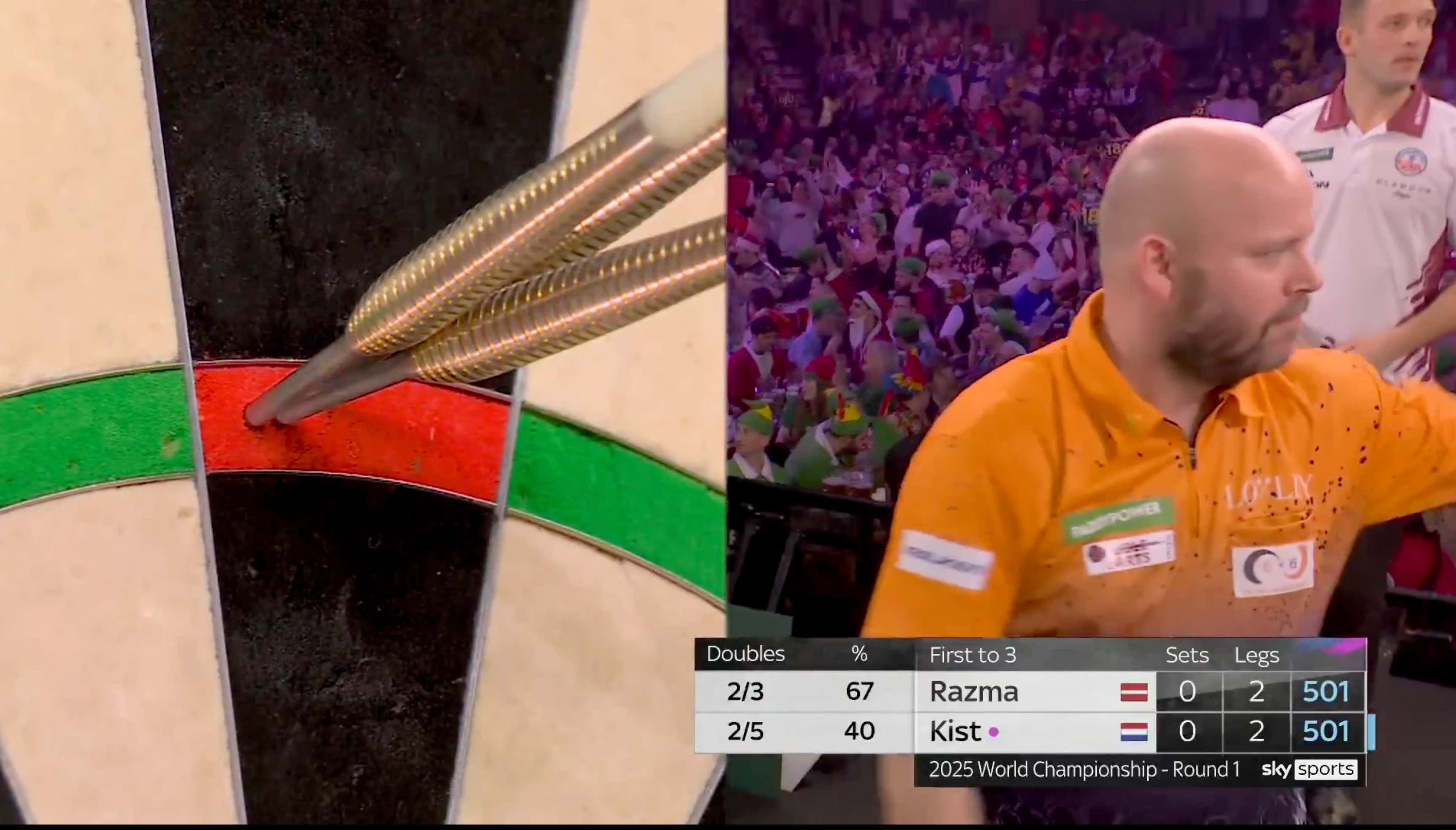MUST WATCH: Professional Darts Thrower Christian Kist Hits The First "Nine-Darter" Of The World Darts Championships And The Crowd Lost Their Minds