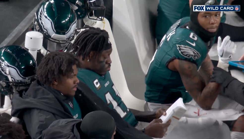 The Eagles Dismantle Green Bay With Such Ease AJ Brown Had Time To Read A Book On The Sideline