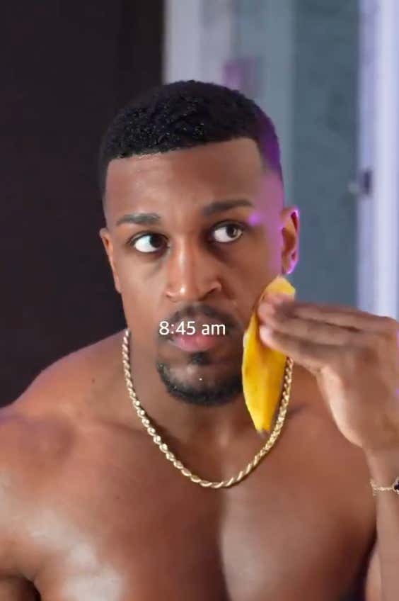 A New Alpha Male Influencer Just Dropped, Showing His Morning Routine Of Rubbing Banana Peel All Over His Face And Is Now The Laughing Stock Of The Internet