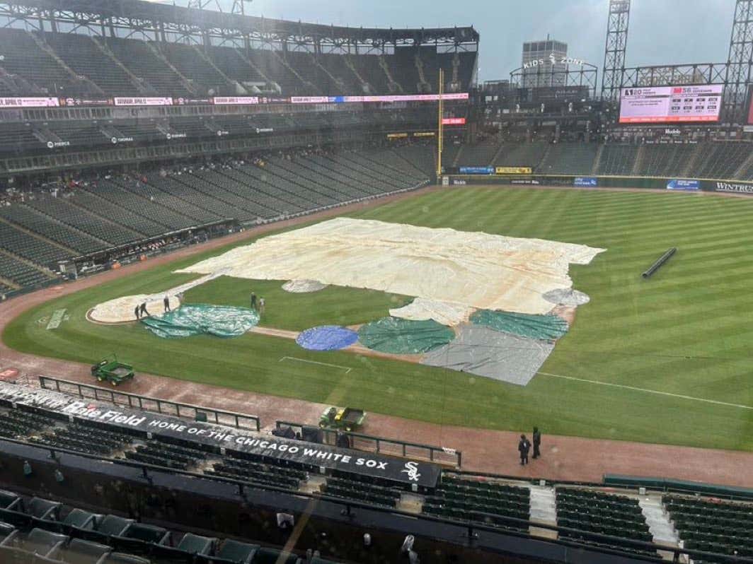 The Disastrous Tarp Job The Chicago White Sox Grounds Crew Performed Today Is The Perfect Embodiment Of The Franchise