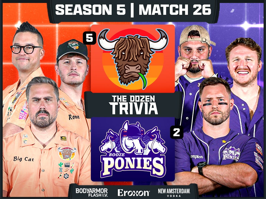 Big Cat & Yak vs. Compton & Booze Ponies | Match 26, Season 5 - The Dozen Trivia League