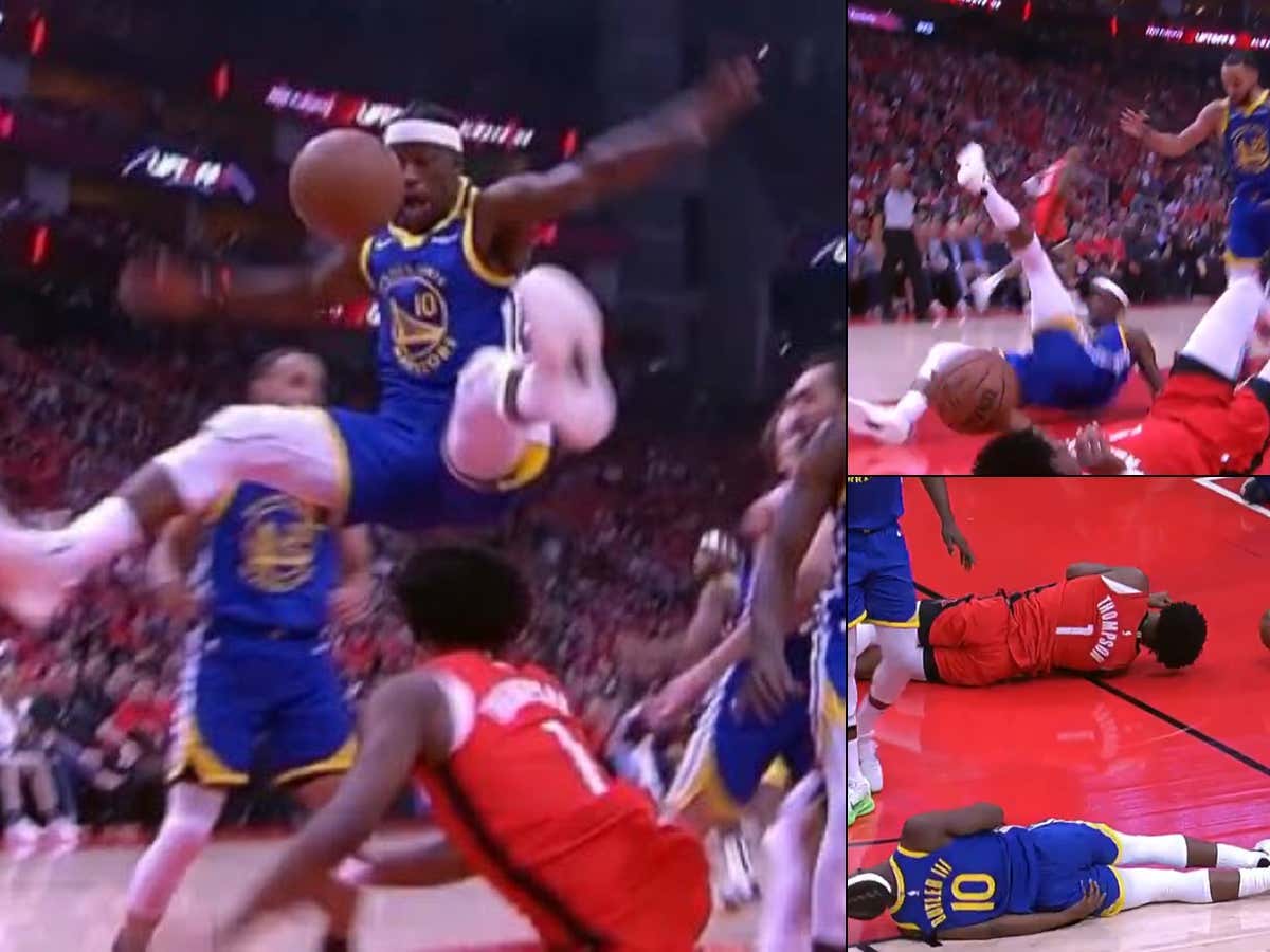 Jimmy Butler Had To Leave Game 2 With A Pelvis Injury After A Scary Fall Where Amen Thompson Cut Under His Legs While He Was Airborne