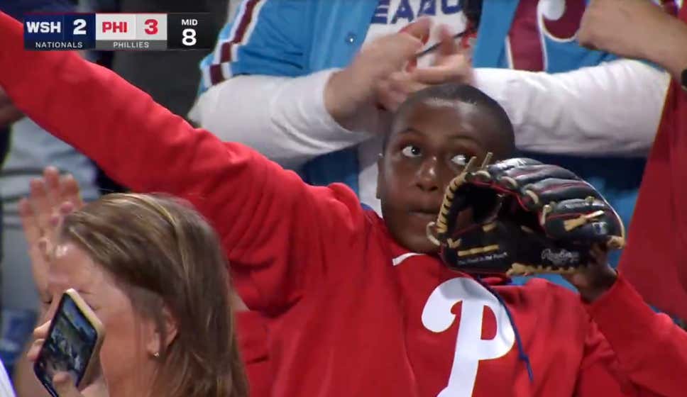 It Just Means More: Young Phillies Fan In The Crowd Pitches Along With Jose Alvarado As He Struck Out 3 In A Row With The Bases Loaded