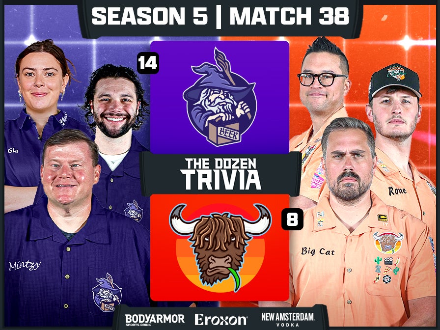 Big Cat, Rone, & The Yak vs. Charity Case | Match 38, Season 5 - The Dozen Trivia League
