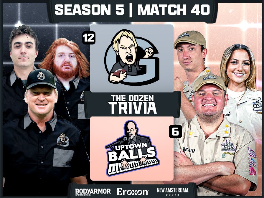 Jon Gruden & Grinders vs. Uptown Balls | Match 40, Season 5 - The Dozen Trivia League