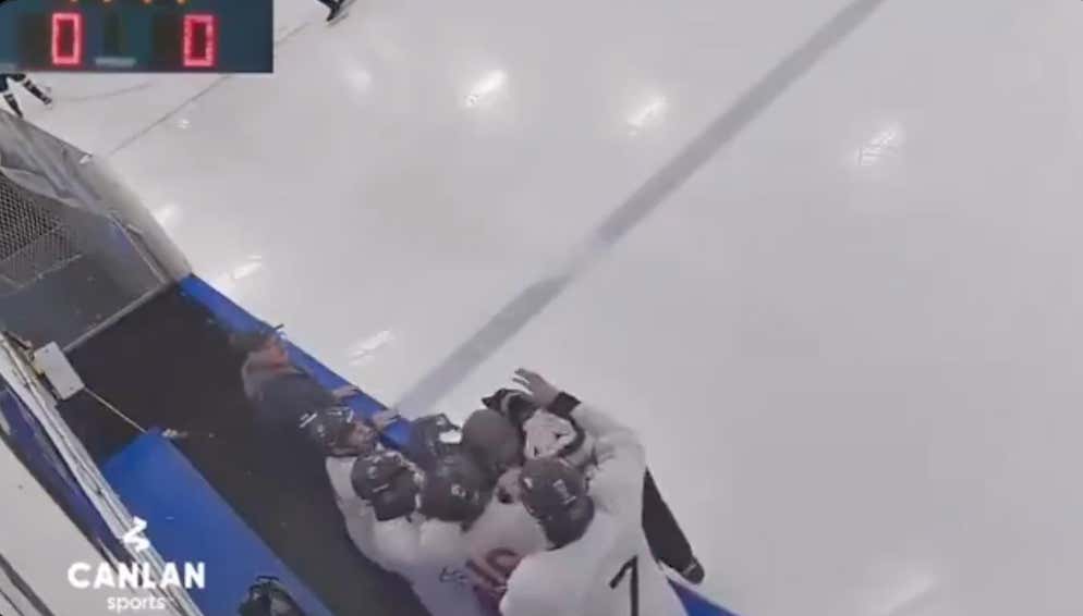 A Winnipeg Beer League Team Going Bananas On The Bench After The Jets Won Their Game 7 In Overtime Is What Beer League Is All About