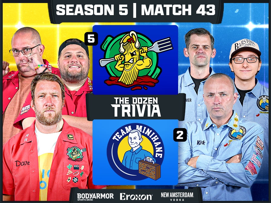 Dave Portnoy & Ziti vs. Kirk & Team Minihane | Match 43, Season 5 - The Dozen Trivia League
