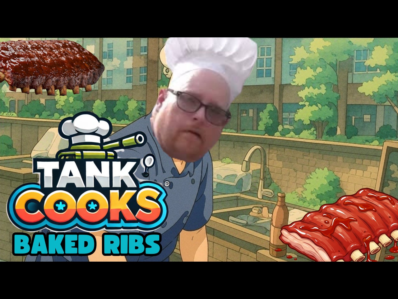 Tank Cooks Baked Ribs