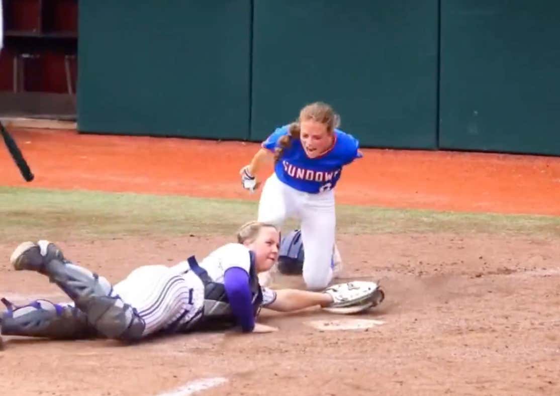 If You Have An Issue With The Celebration On This Softball Inside-The-Park Home Run, Then You Are What Experts Refer To As A "Giant Loser"