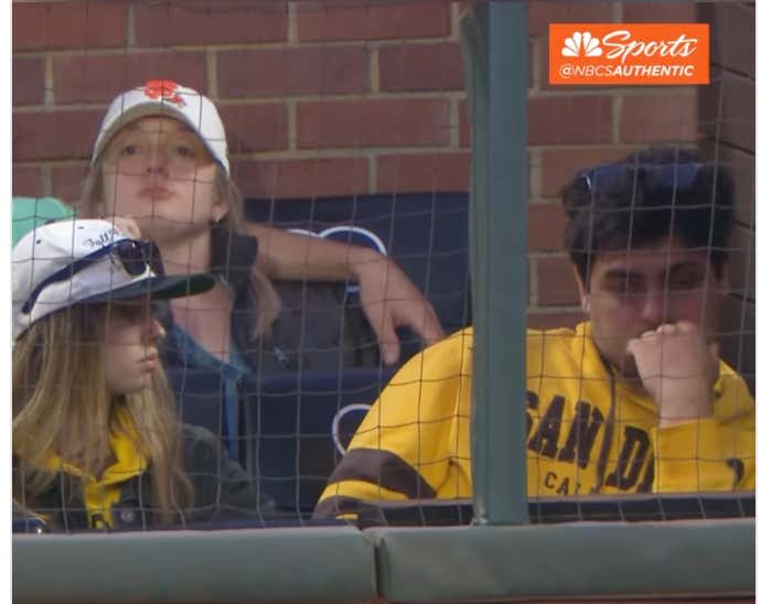 Thoughts and Prayers For This Poor Padres Fan Who Will Probably Be In The Doghouse For The Entire Summer By The Look On His Girlfriend's Face
