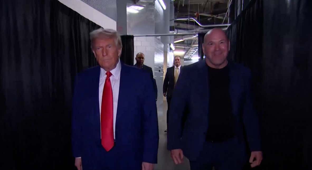Fresh Off His Beef With Elon Musk, President Donald Trump Arrives At UFC 316