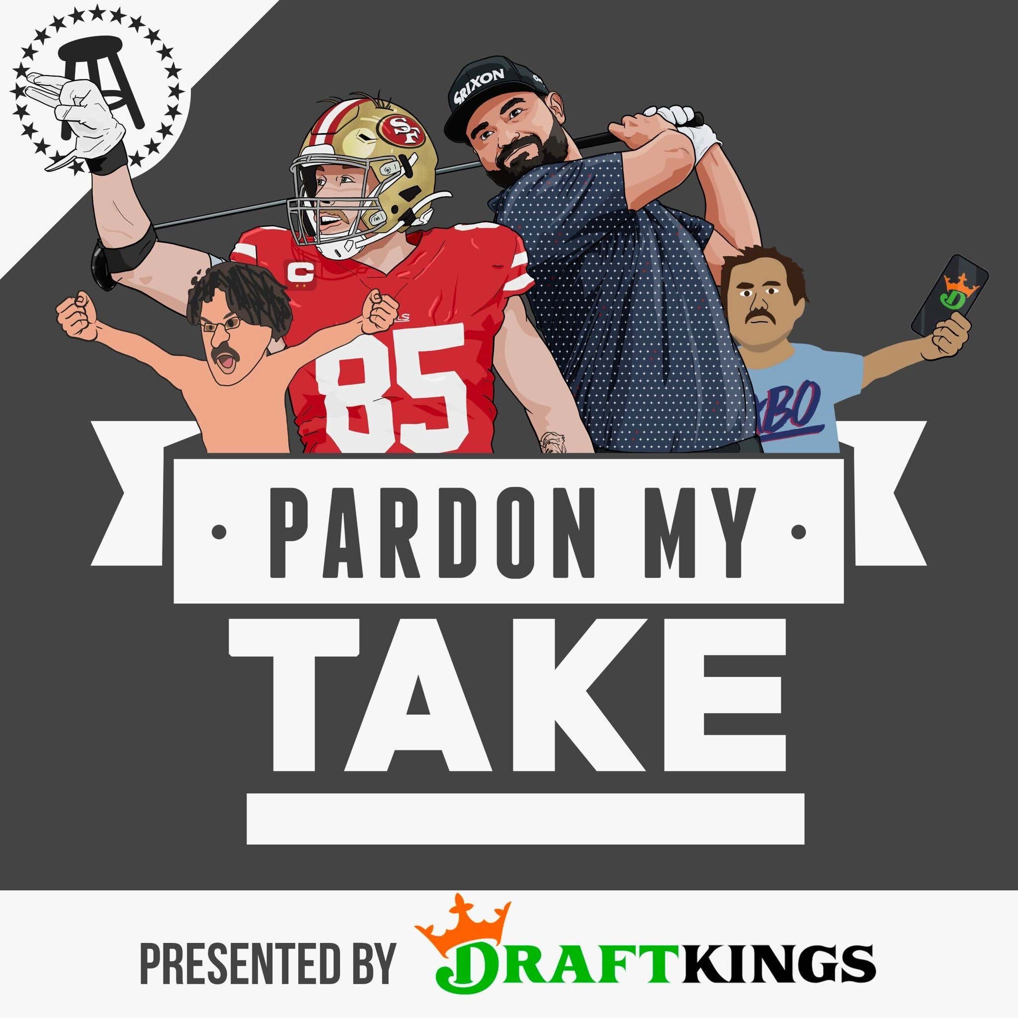 US Open Champ JJ Spaun, George Kittle, Panthers Win The Stanley Cup, Max vs Hank After Their 3 On 3 Game Plus Listener Submitted Pardon Your Takes episode artwork