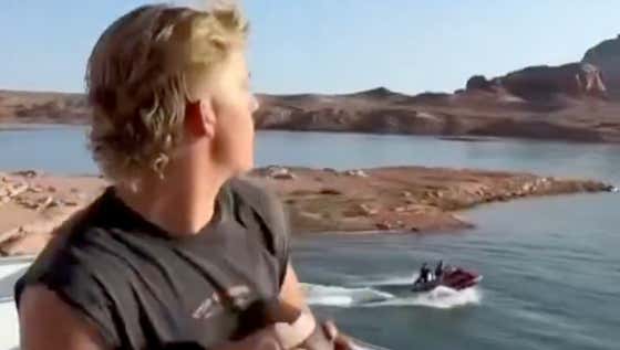 Jaxson Dart Dropping A Dot To A Receiver Riding A Jetski Is All Giants Fans Need To See To Know He Is QB1