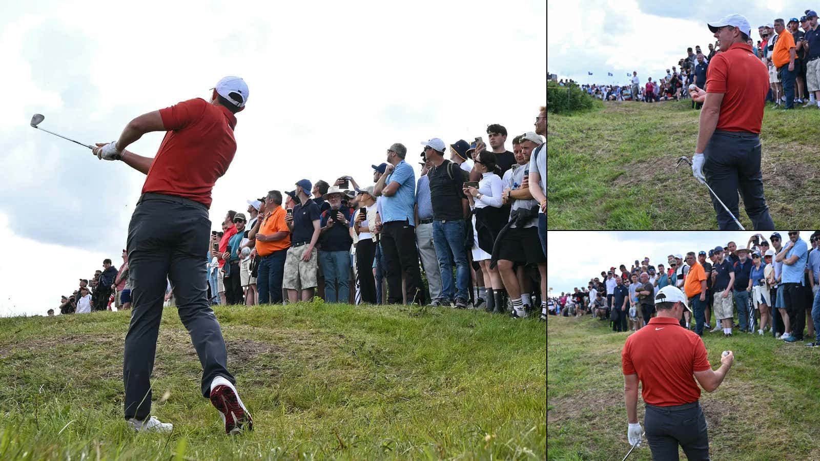 Without A Doubt One Of The Craziest Shots In Golf History - Rory Somehow Unearthed Another Ball That Was Embedded Directly Under His